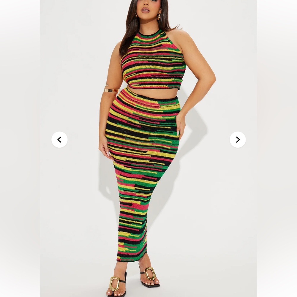 Fashion Nova Multicolor Striped Maxi Dress